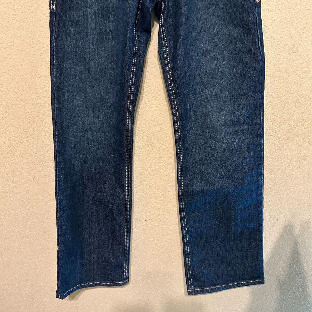 Ariat M4 Jeans Relaxed Bootcut Jeans 28x33 Blue Dark Wash Denim Cotton Stretch - Picture 4 of 7
